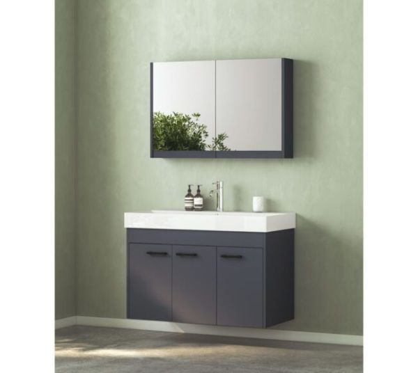 FYM Lina 100 cm Banyo Dolabı Antrasit