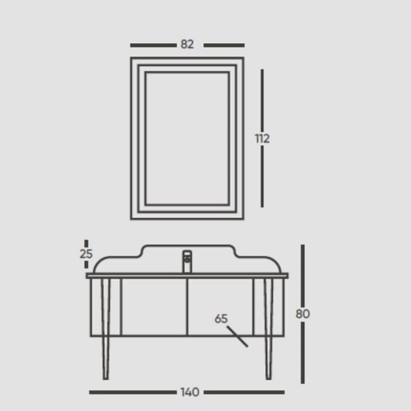 Belinza Timeless 120 cm Banyo Dolabı Siyah Altın