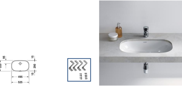 Duravit D-Code Tezgahaltı Lavabo 50 cm