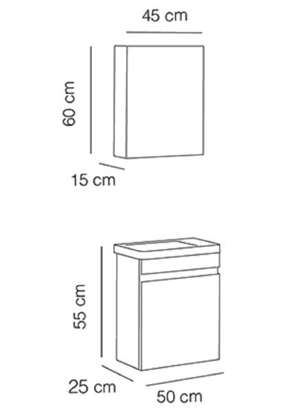 FYM Mina 50 cm Banyo Dolabı Beyaz