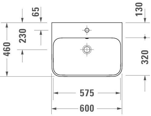 Duravit Happy D.2 PLus Tezgahüstü Lavabo 60 cm Beyaz- Mat antrasit