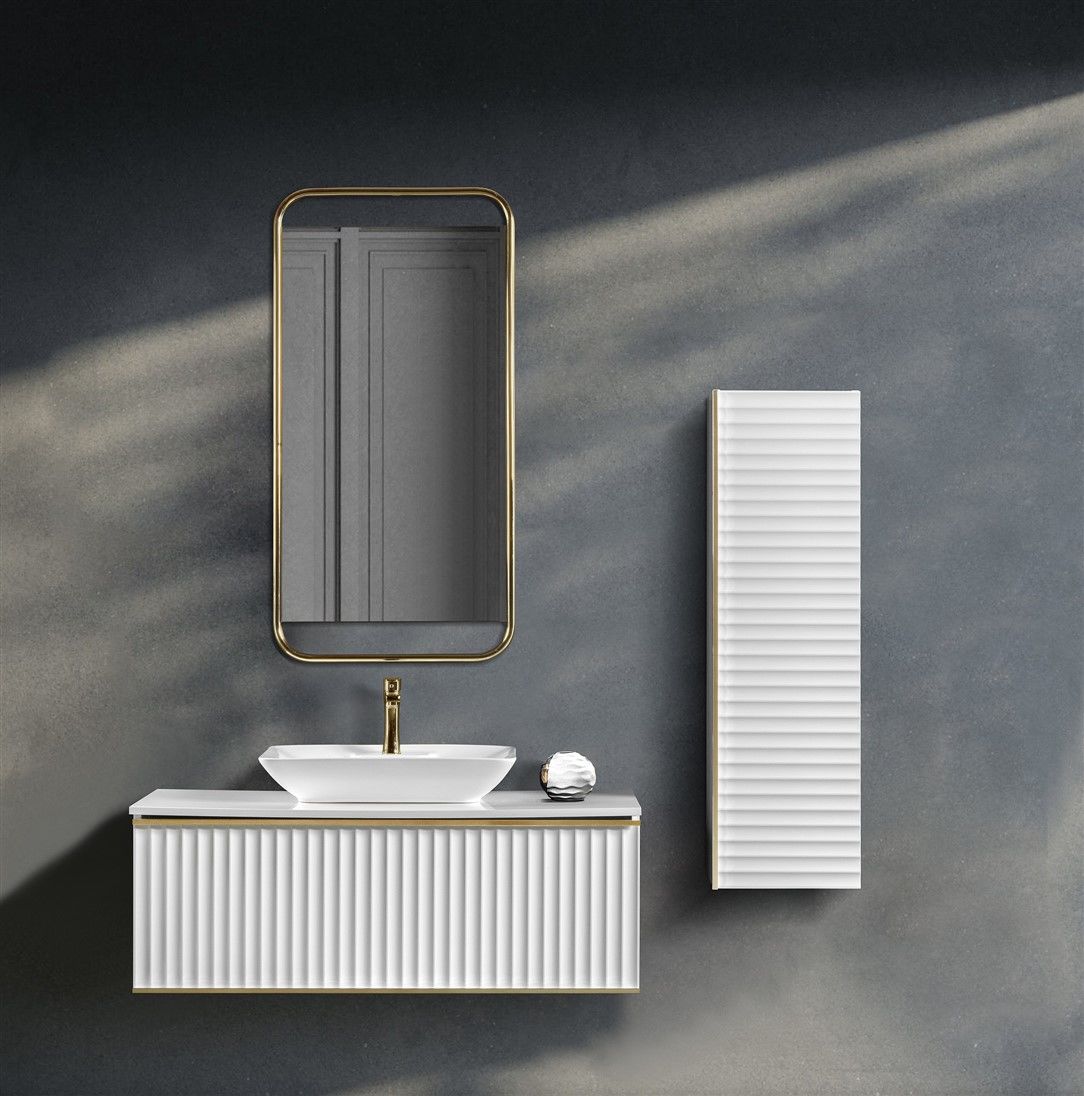 Bagnora Odin 120 cm Mdf Banyo Dolabı Beyaz