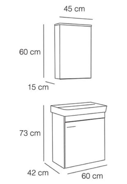 FYM Astra 60 cm Banyo Dolabı Beyaz