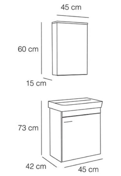 FYM Astra 45 cm Banyo Dolabı Beyaz