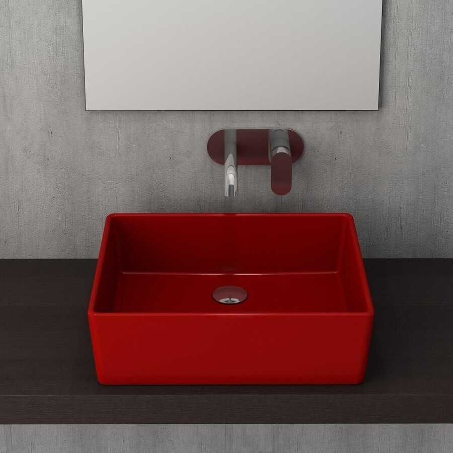 BOCCHİ Milano Çanak Lavabo 50 cm Parlak Kırmızı