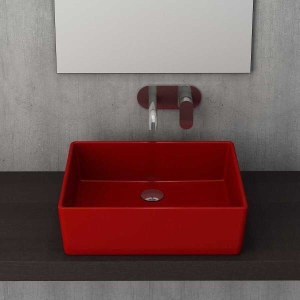 BOCCHİ Milano Çanak Lavabo 50 cm Parlak Kırmızı