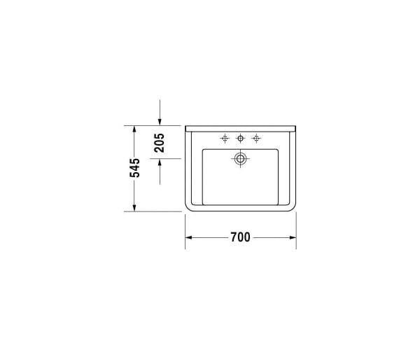 Duravit Starck  Bedensel Engelli  Lavabo 70 cm