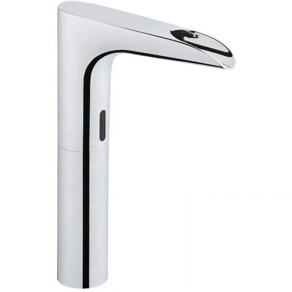 Artema AquaSee Fotoselli Lavabo Bataryası Yüksek, Şelale Akışlı, Çift Su Girişli, Pilli Krom