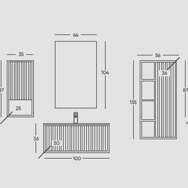Belinza Anitta 100 cm Banyo Dolabı Siyah
