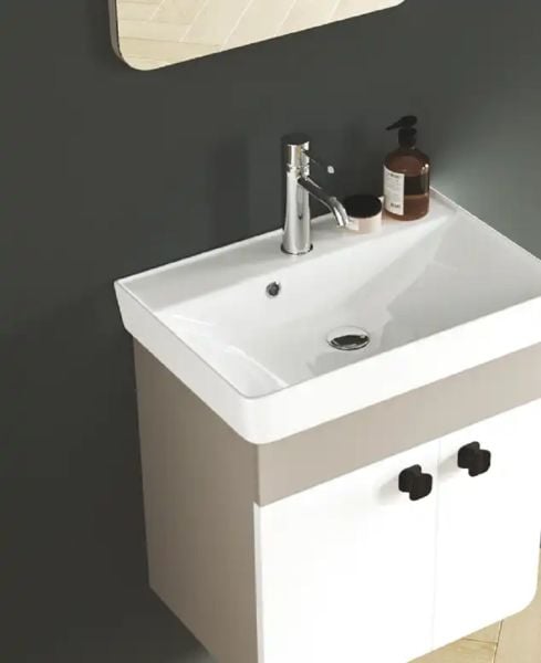 FYM Pınar 65 cm Banyo Dolabı Beyaz-Kül gri