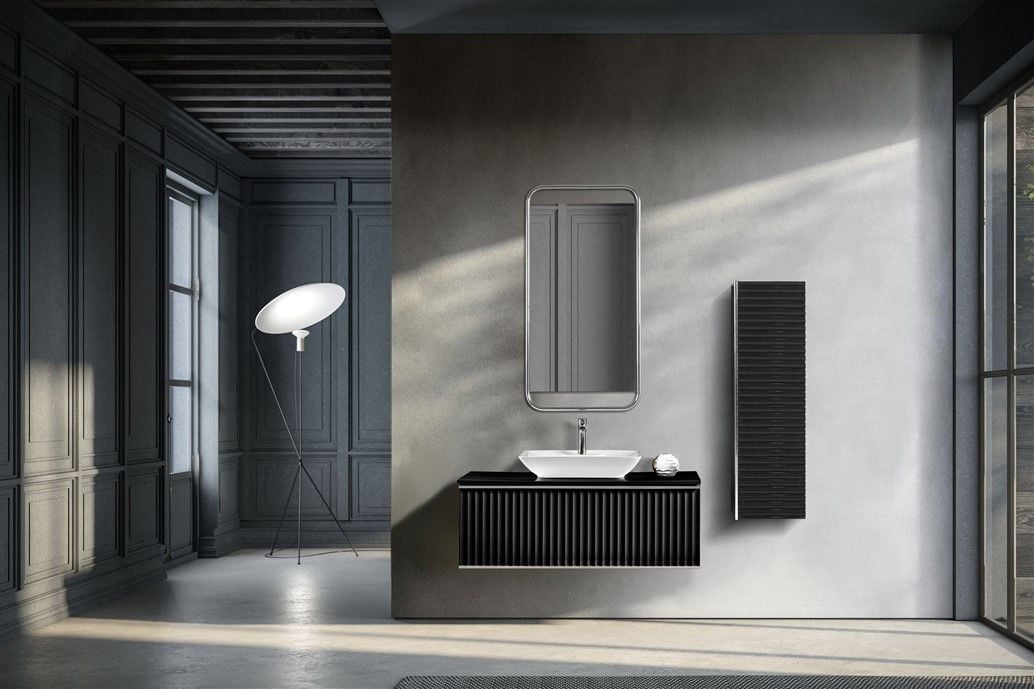 Bagnora Odin 120 cm Mdf Banyo Dolabı Siyah boy dolabı istemiyorum