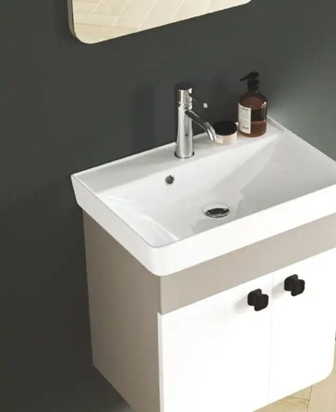 FYM Pınar 55 cm Banyo Dolabı Beyaz-Kül gri