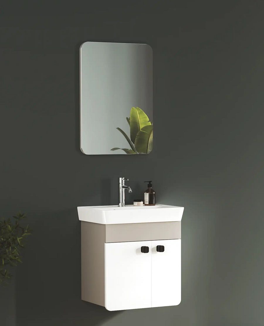 FYM Pınar 55 cm Banyo Dolabı Beyaz-Kül gri