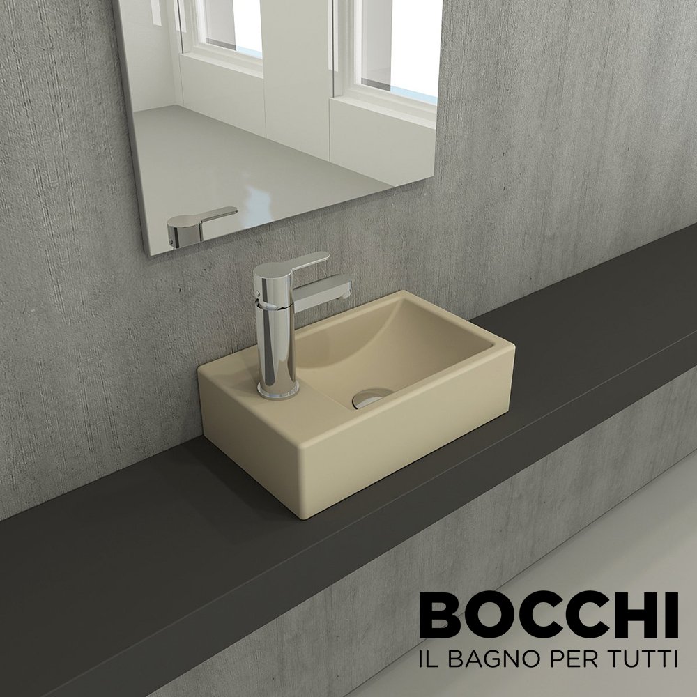 BOCCHİ Milano Dar Sol Lavabo 37 cm Mat Yasemin