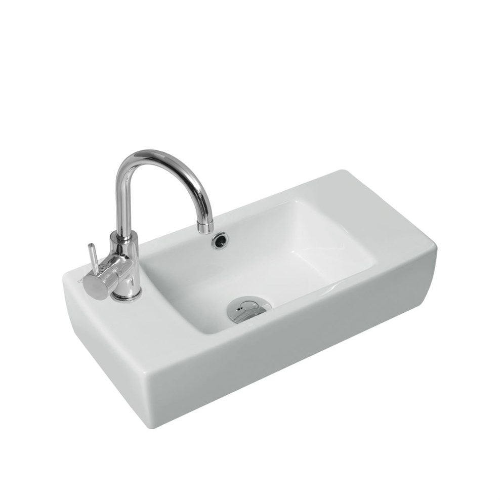 Turkuaz Cerastyle Dar Lavabo 25 cm Soldan Parlak Beyaz