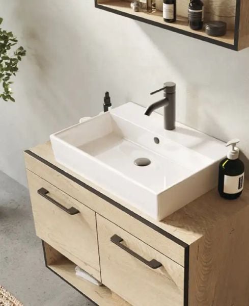 FYM Damla 90 cm Banyo Dolabı Meşe