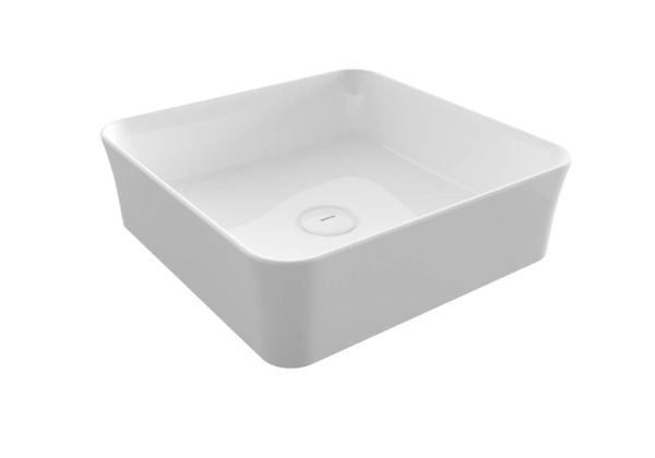 BOCCHI Slim Line Kare Tezgah Üstü Lavabo 38 cm, Parlak Beyaz
