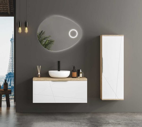 Fym Imelda 80 cm Banyo Dolabı Hazar-Beyaz