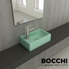 BOCCHİ Milano Dar Sol Lavabo 37 cm Mat Mint Yeşil