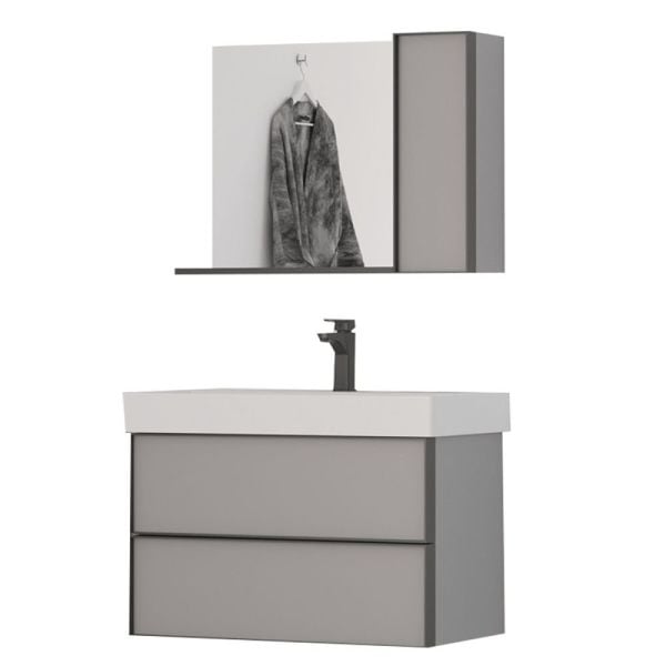 Belinza Bella 60 cm Banyo Dolabı Kadife Gri