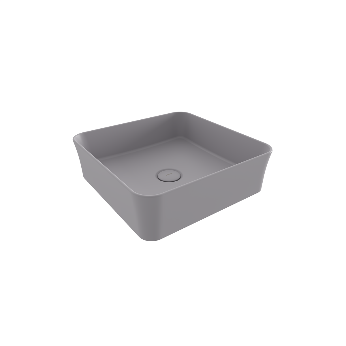 BOCCHI Slim Line Kare Tezgah Üstü Lavabo 38 cm, Mat Gri