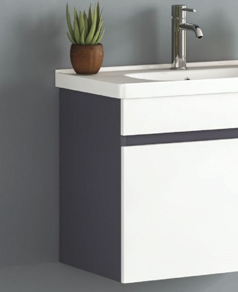 FYM Efes 100 cm Banyo Dolabı Beyaz-Antrasit