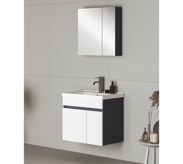FYM Efes 65 cm Banyo Dolabı Beyaz-Antrasit