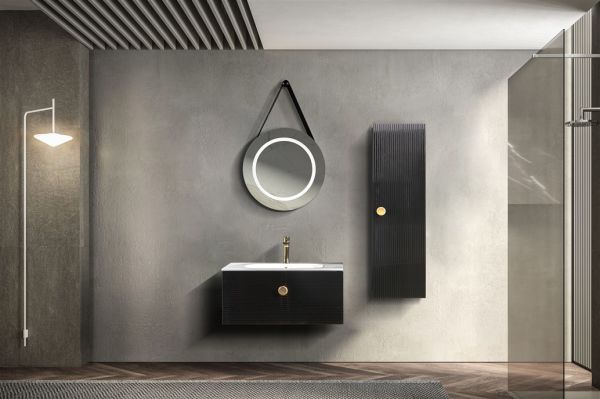 Bagnora Elbis 80 cm Mdf Banyo Dolabı Siyah boy dolabı istemiyorum