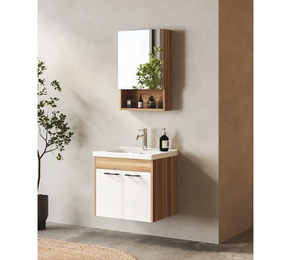 FYM Hazal 65 cm Banyo Dolabı Hazar-Beyaz