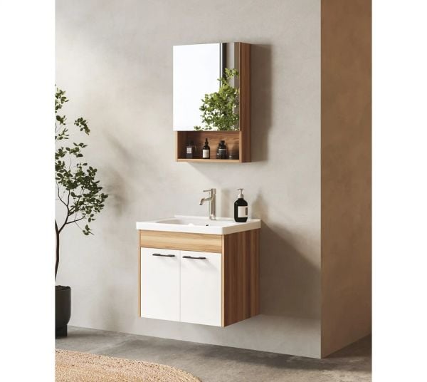 FYM Hazal 65 cm Banyo Dolabı Hazar-Beyaz