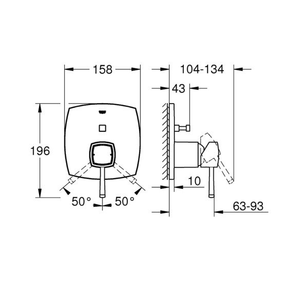 Grohe Grandera Ankastre Banyo/Duş Bataryası