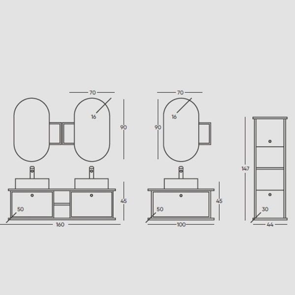 Belinza Amore 160 cm Banyo Dolabı Kiremit