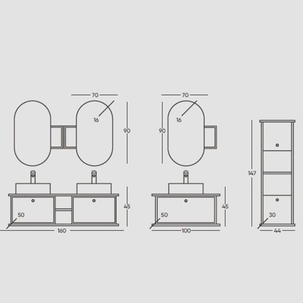 Belinza Amore 160 cm Banyo Dolabı Kiremit