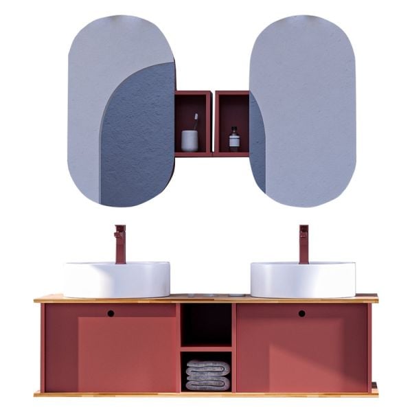Belinza Amore 160 cm Banyo Dolabı Kiremit