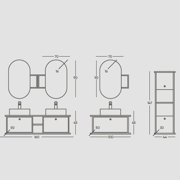 Belinza Amore 100 cm Banyo Dolabı Kiremit