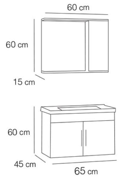 Fym Rosa 65 cm Banyo Dolabı Beyaz