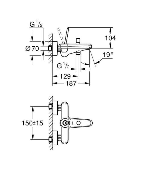 Grohe Eud Joy Tek Kumandalı Banyo Bataryası