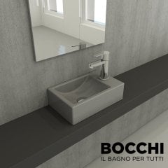 BOCCHİ Milano Dar Sağ Lavabo 37 cm Mat Gri