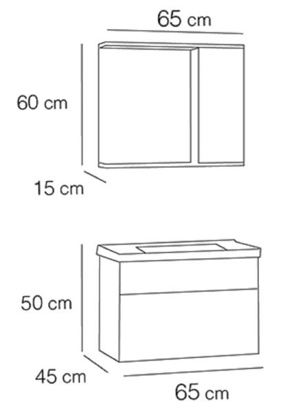 Fym Dante 65 cm Banyo Dolabı Sahra