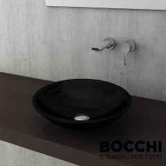 BOCCHI Venezia Çanak Lavabo, 40 cm, Parlak Siyah