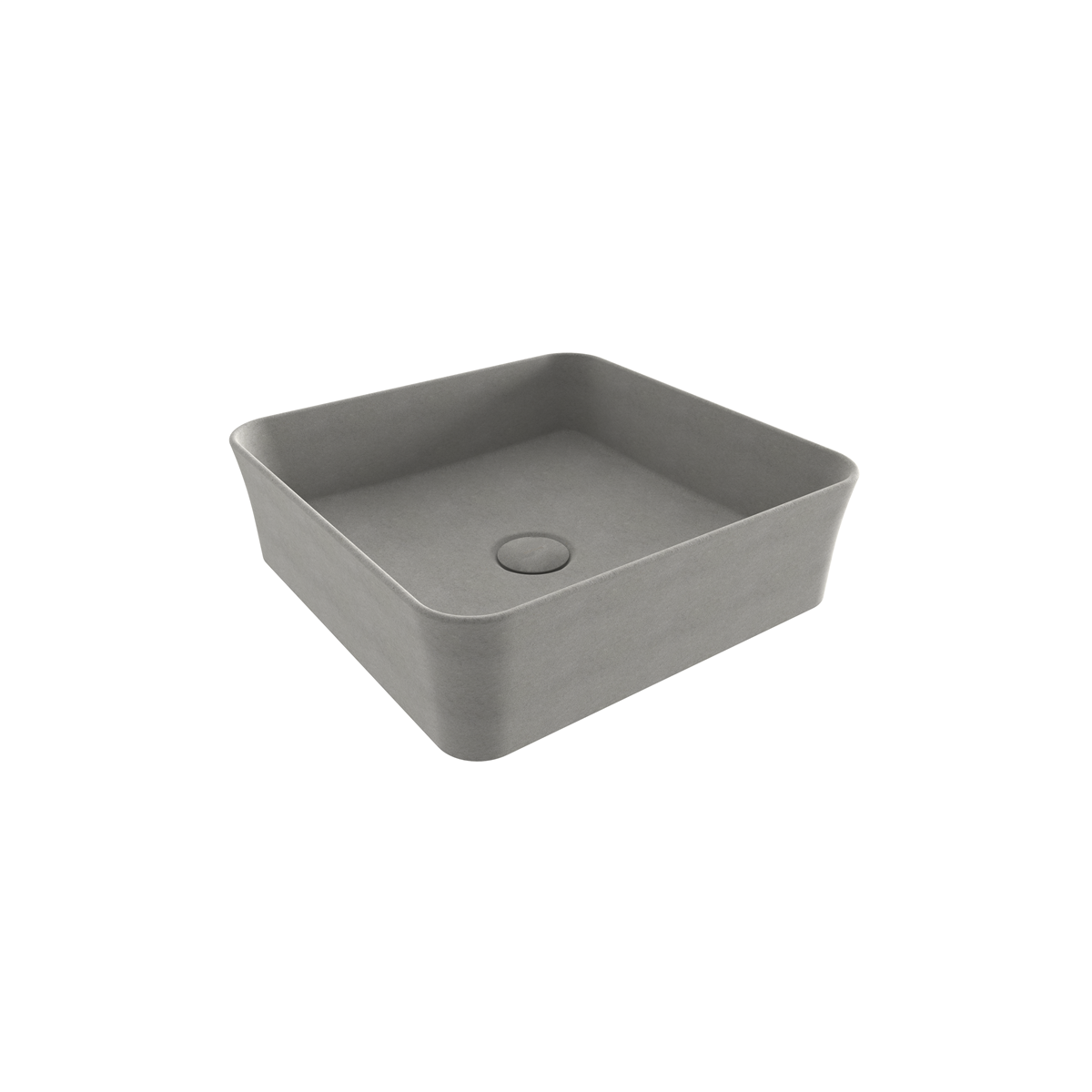 BOCCHI Slim Line Kare Tezgah Üstü Lavabo 38 cm, Mat Beton