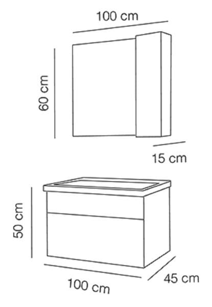Fym Dante 100 cm Banyo Dolabı Antrasit