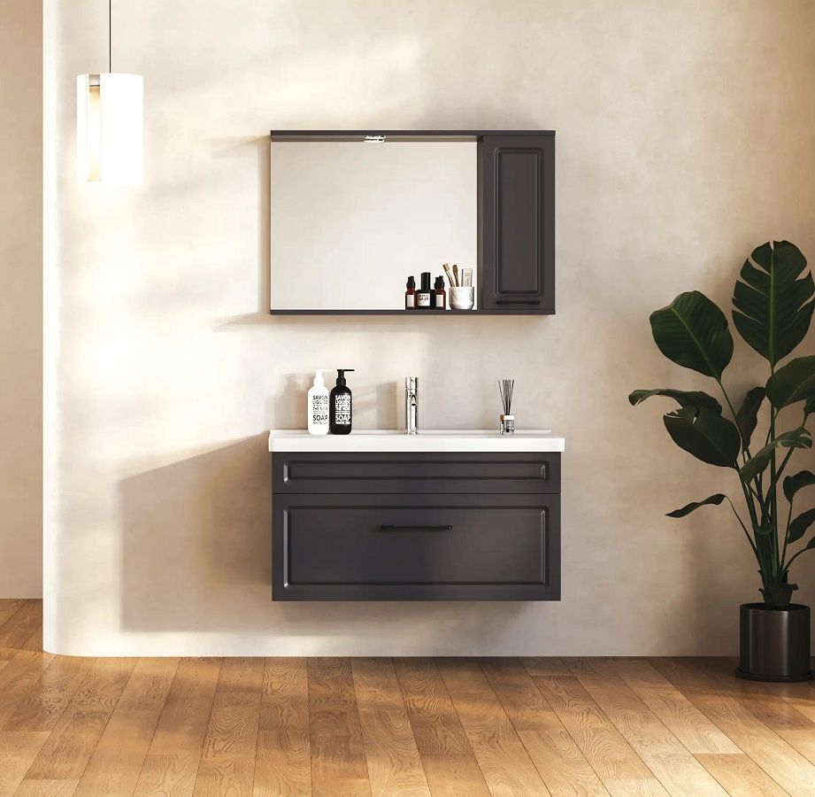 Fym Dante 100 cm Banyo Dolabı Antrasit