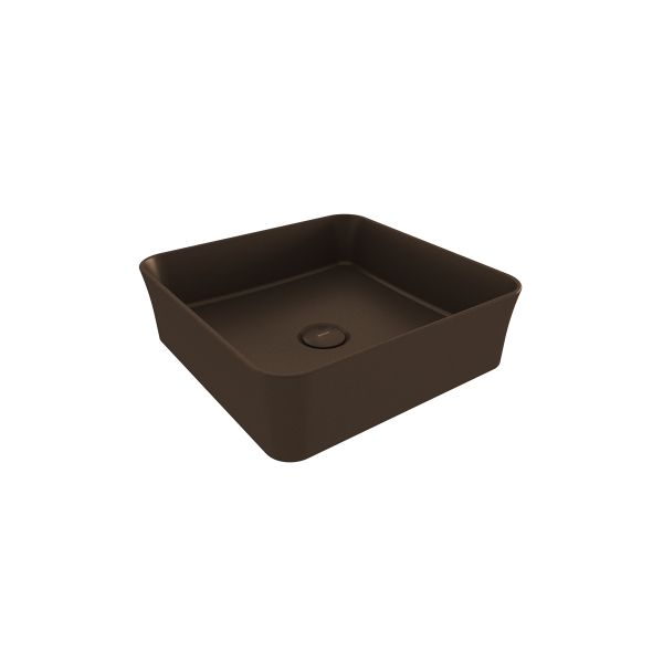 BOCCHI Slim Line Kare Tezgah Üstü Lavabo 38 cm, Mat Bronz