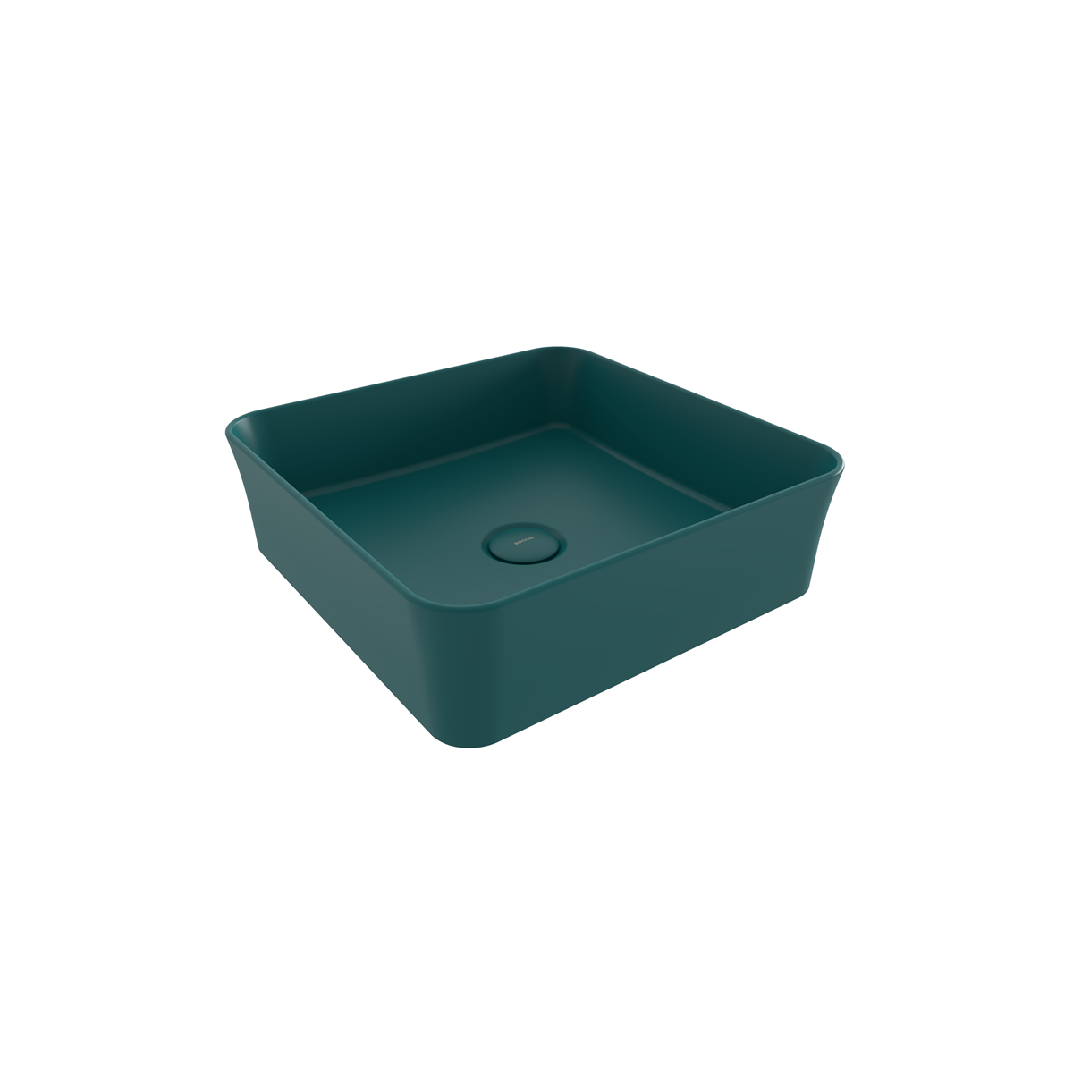 BOCCHI Slim Line Kare Tezgah Üstü Lavabo 38 cm, Mat Petrol Mavisi
