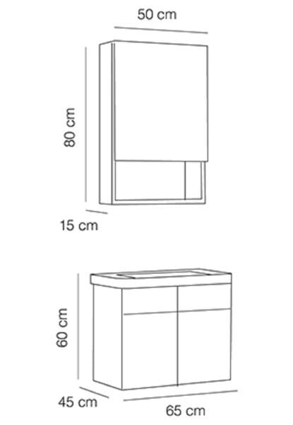 Fym Side 65 cm Banyo Dolabı Beyaz