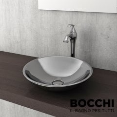BOCCHI Venezia Çanak Lavabo, 40 cm, Parlak Gümüş