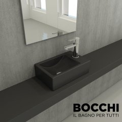 BOCCHİ Milano Dar Sağ Lavabo 37 cm Mat Antrasit