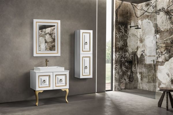 Bagnora Armada 80 cm Mdf Banyo Dolabı Beyaz Gold boy dolabı istemiyorum