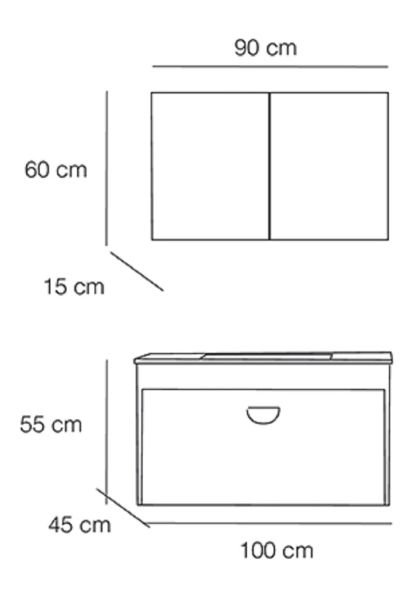Fym Stell 100 cm Banyo Dolabı Sahra